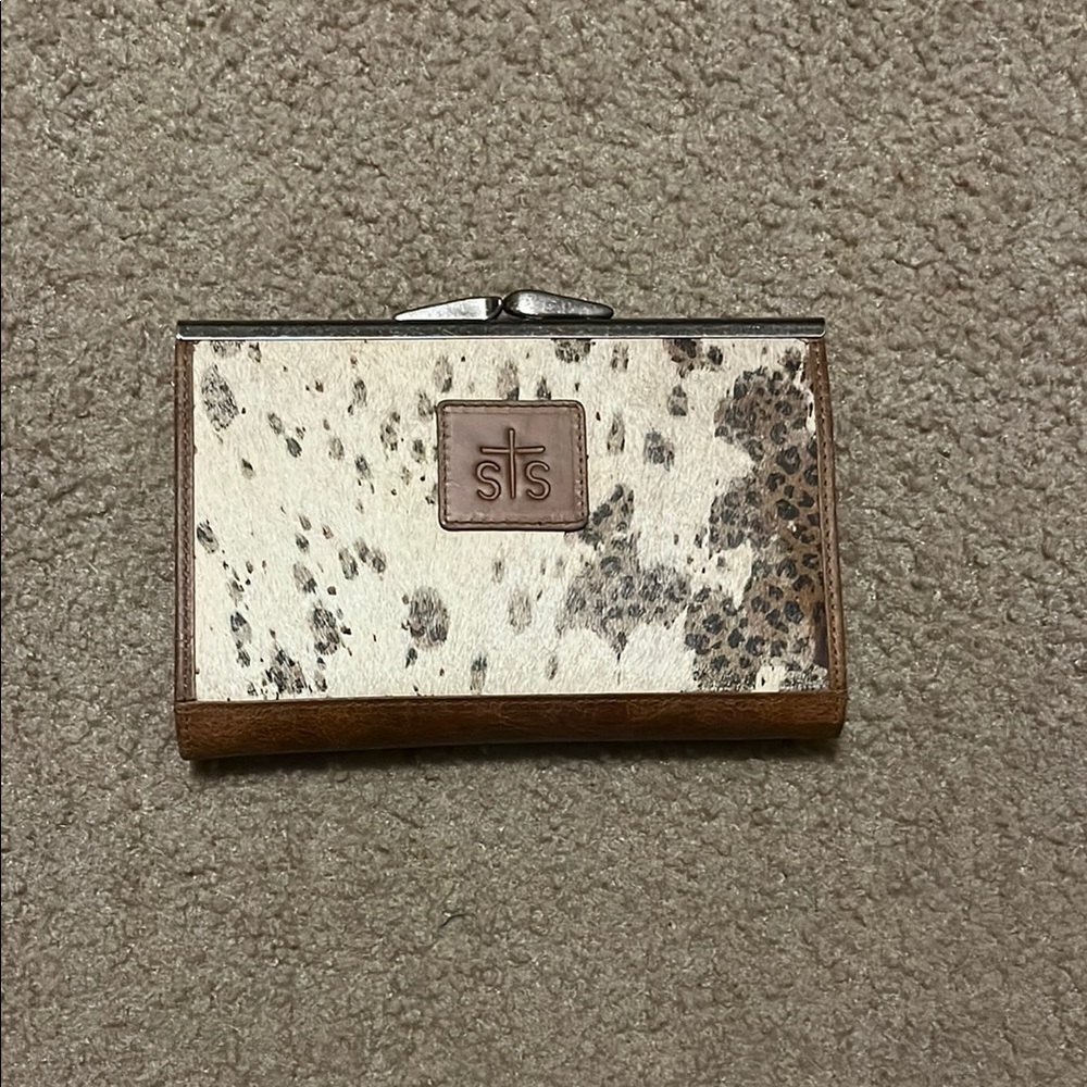 STS Ranchwear Spotted Wallet - Brown and Cream